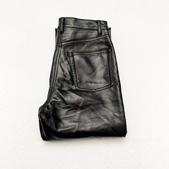 Wilfred Faux Leather Slim Straight Leg Black Pant Size 00 MINT Condition - Picture 1 of 10